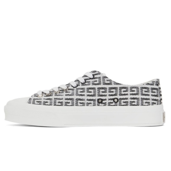 GIVENCHY | White & Black City Low Sneakers - Picture 3 of 10